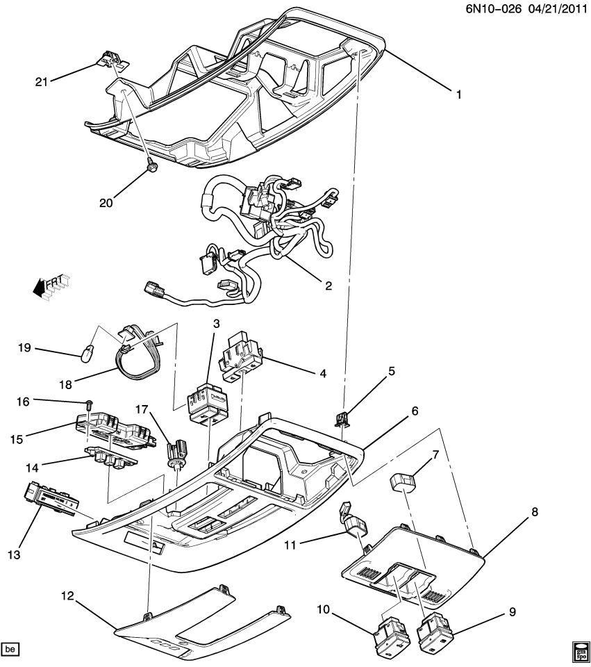GM 22815447 Lamp Asm-Roof Console Courtesy *White