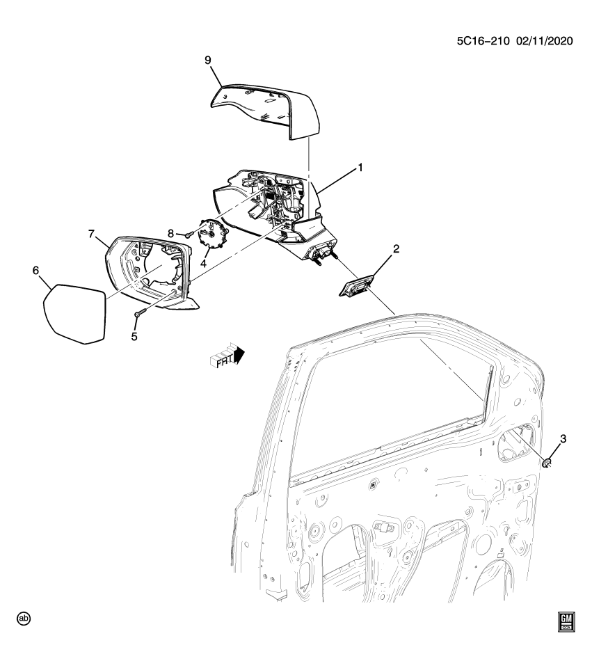 GM 84765825 HOUSING ASM-O/S RR VIEW MIR