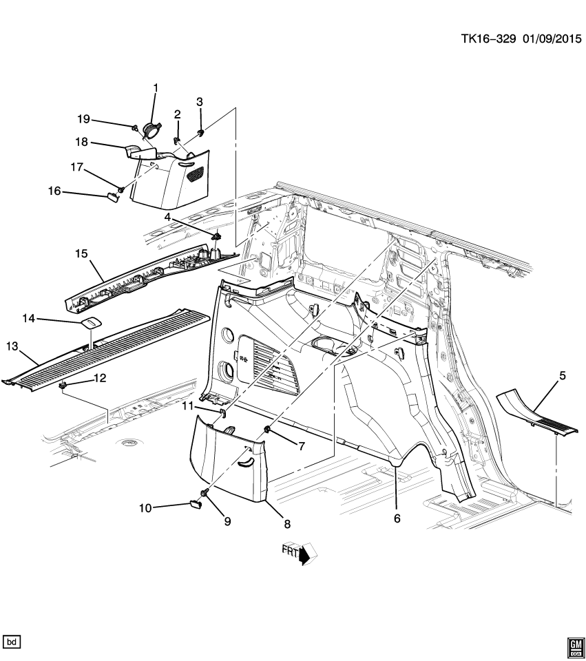 GM 22884827 Plate Asm-Rear Side Door Sill Trim *Black