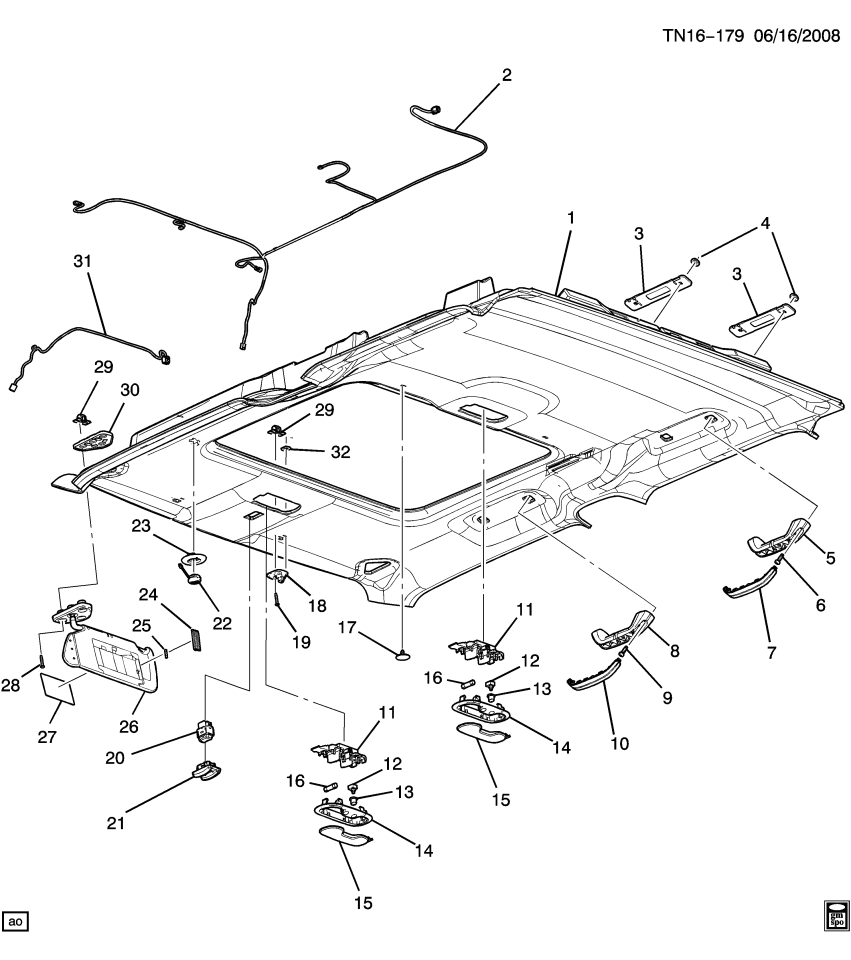 GM 15296732 Clip, Sunshade Support