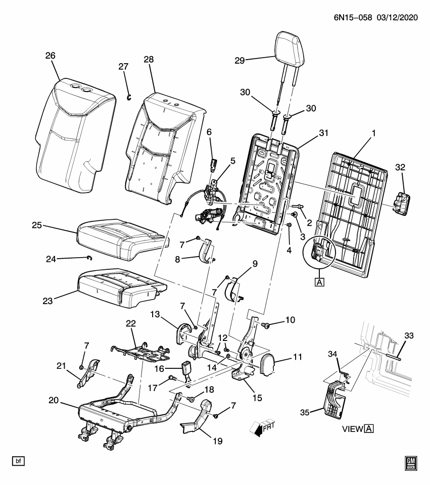 GM 84890230 PANEL ASM-3RD ROW ST BK *JET BLACK