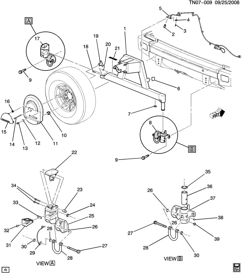 GM 15249410 Nut-Spare Wheel Carrier Hook