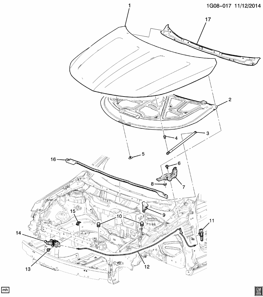 GM 22820561 Filler Asm-Hood Closeout