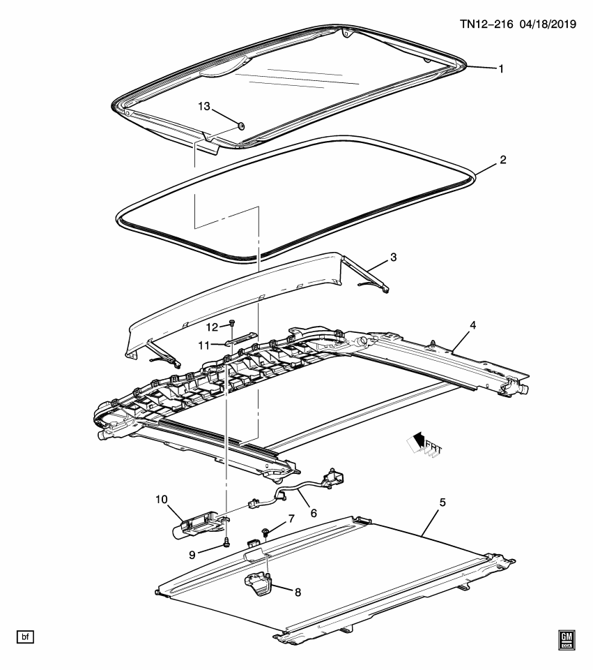 GM 84979829 RETAINER-SUN RF S/S FABRIC
