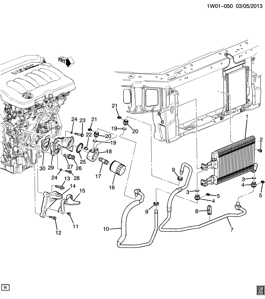 GM 12645325 Oil Filter Housing Adapter