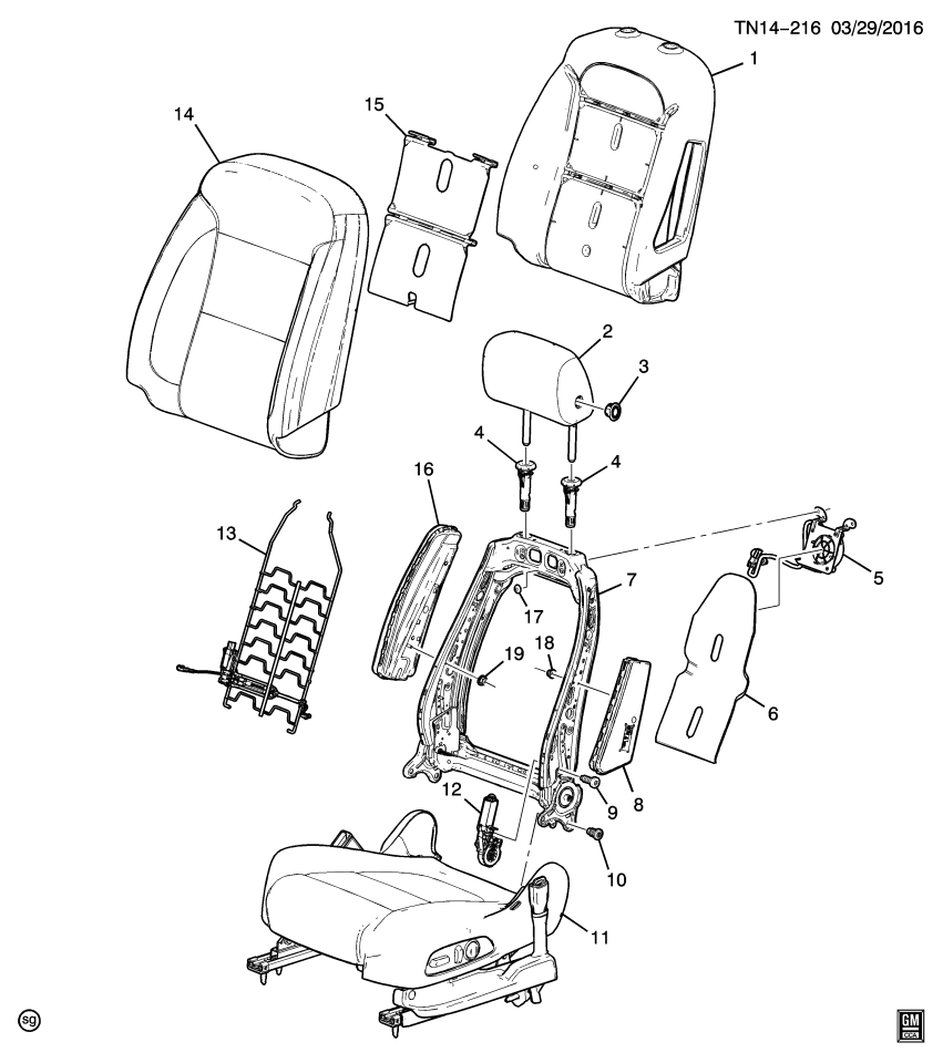 GM 84698260 COVER ASM-F/SEAT BK *BLACK