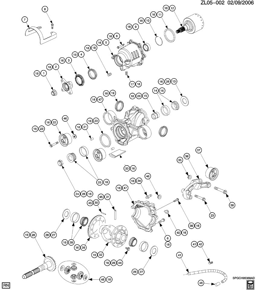 GM 12569915 Bearing Kit, Differential Drive Pinion Gear