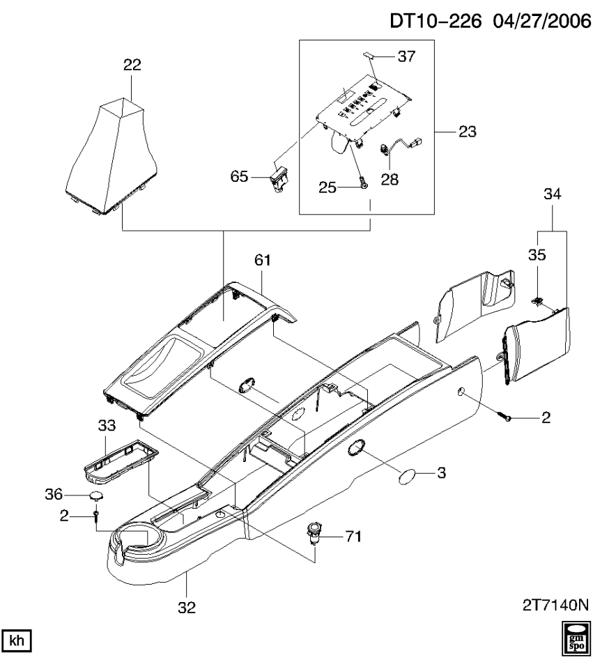 GM 95207354 Console Asm, Front Floor