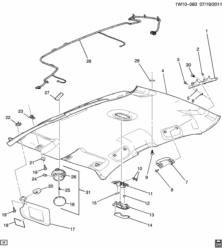 GM 20865286 Panel-Headlining Trim *Titanium