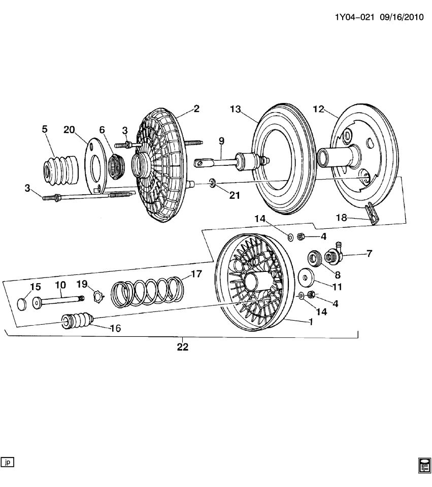 GM 10132846 DIAPHRAGM, Vacuum Power Brake Booster Cylinder