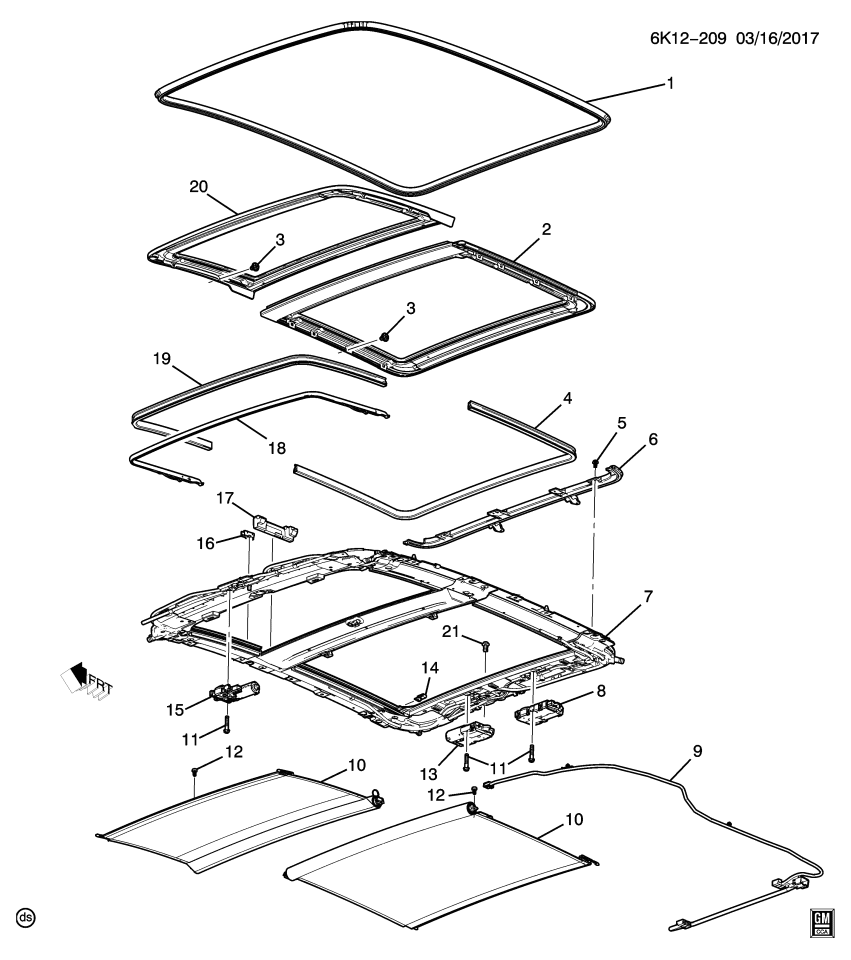 GM 84243045 RETAINER-SUN RF S/S FABRIC