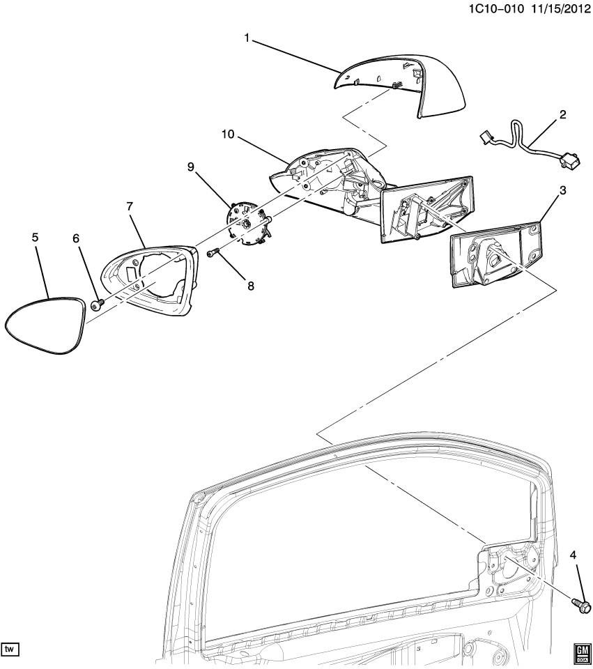 GM 95260942 Bolt/Screw-Outside Rear View Mirror Actuator