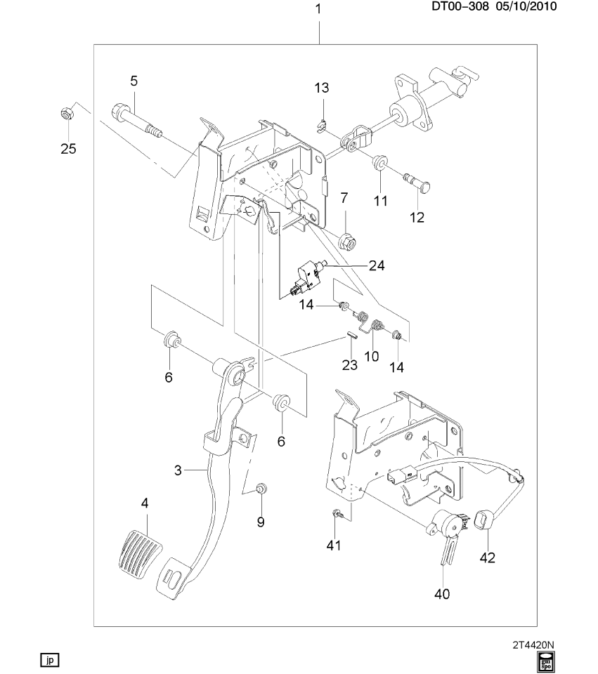 GM 96183932 Shaft, Clutch Pedal Pivot
