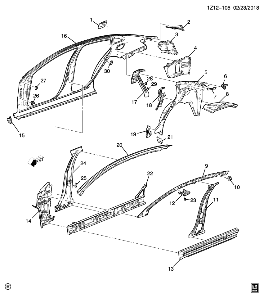 GM 23385500 Baffle Asm-Quarter Upper Panel