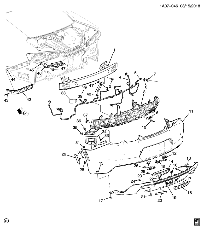 GM 84419763 FASCIA PKG-RR BPR UPR *SERV PRIMER