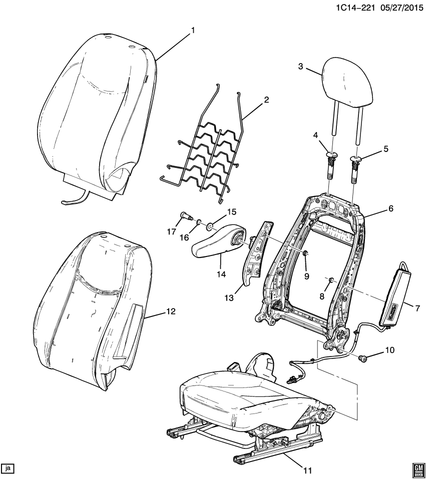 GM 95019564 Nut-Front Seat Armrest