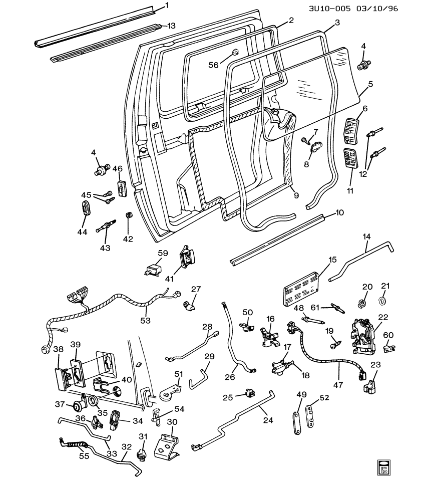 GM 10214965 Weatherstrip Assembly-Rear Sliding Door
