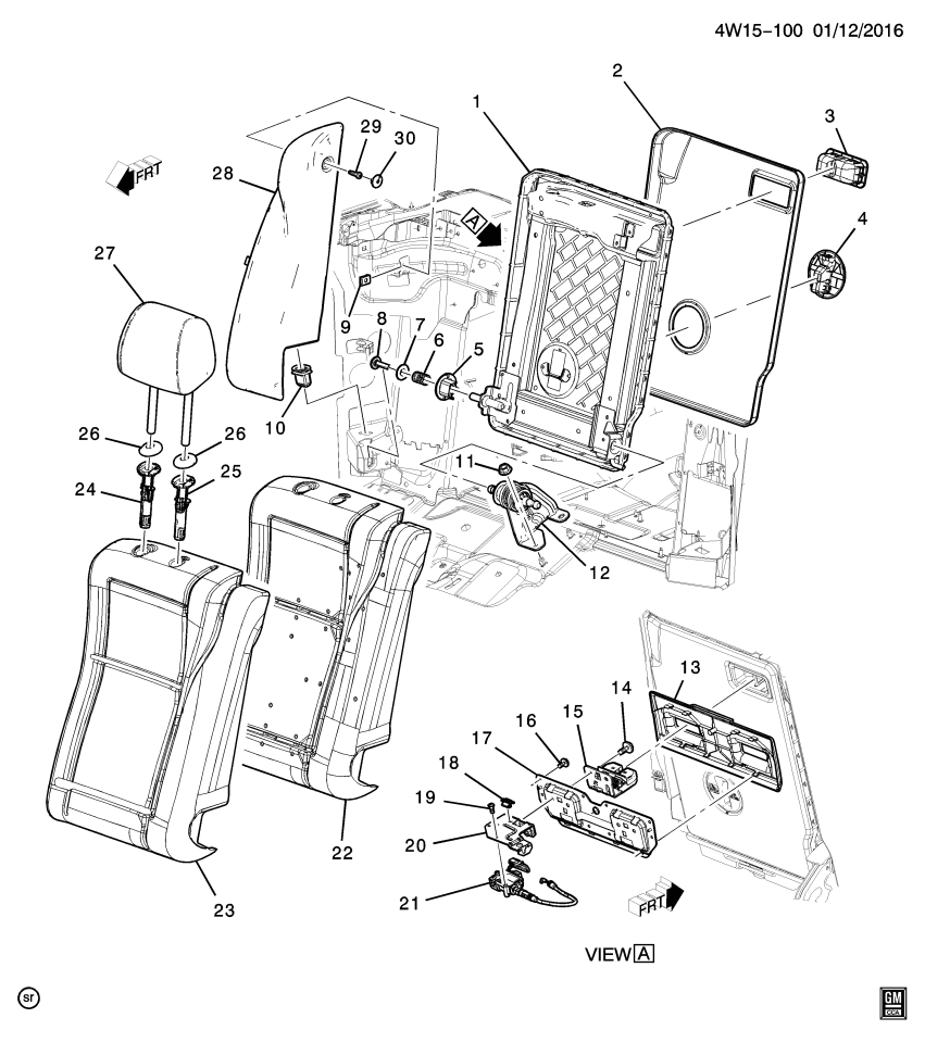GM 13378921 Latch Asm-Rear Seat Back