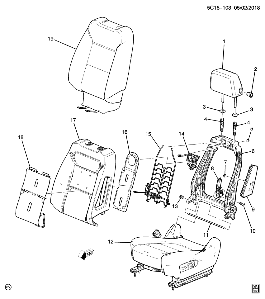 GM 85514924 COVER ASM-F/SEAT BK *BLACK