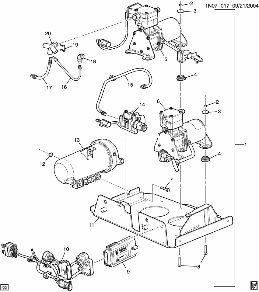 GM 89060588 Tube Asm, Auto Level Control Air Compressor