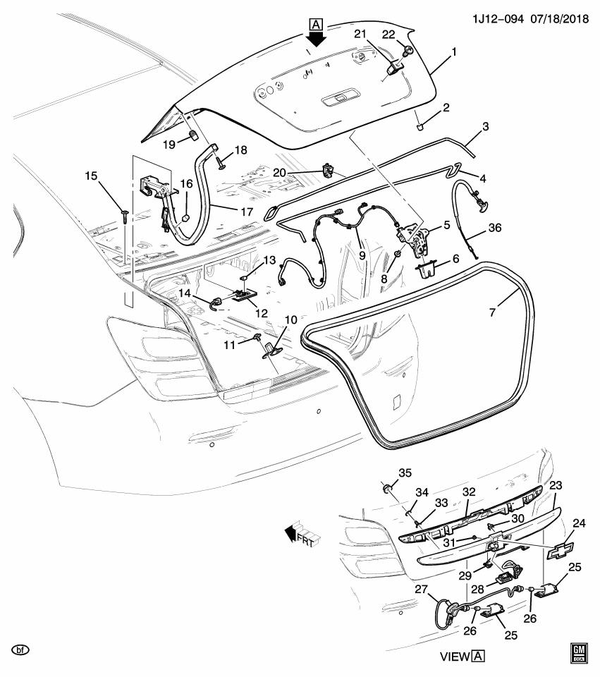 GM 42547891 Insulator-Rear Closure Center Applique