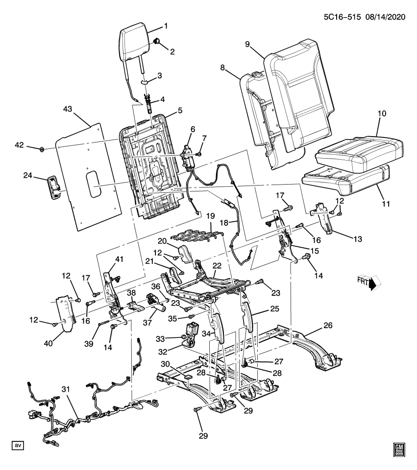 GM 84696492 RETAINER ASM-R/SEAT BK CVR *BLACK