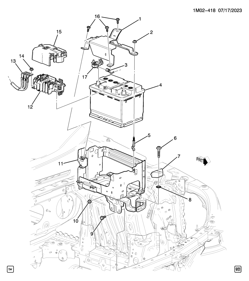 GM 26432814 RETAINER ASM-BAT HOLDN