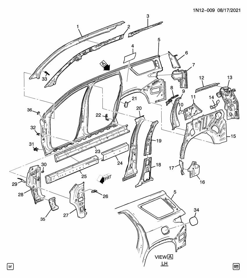 GM 23489272 REINFORCEMENT ASM-BODY SI FRT S/D LWR HGE
