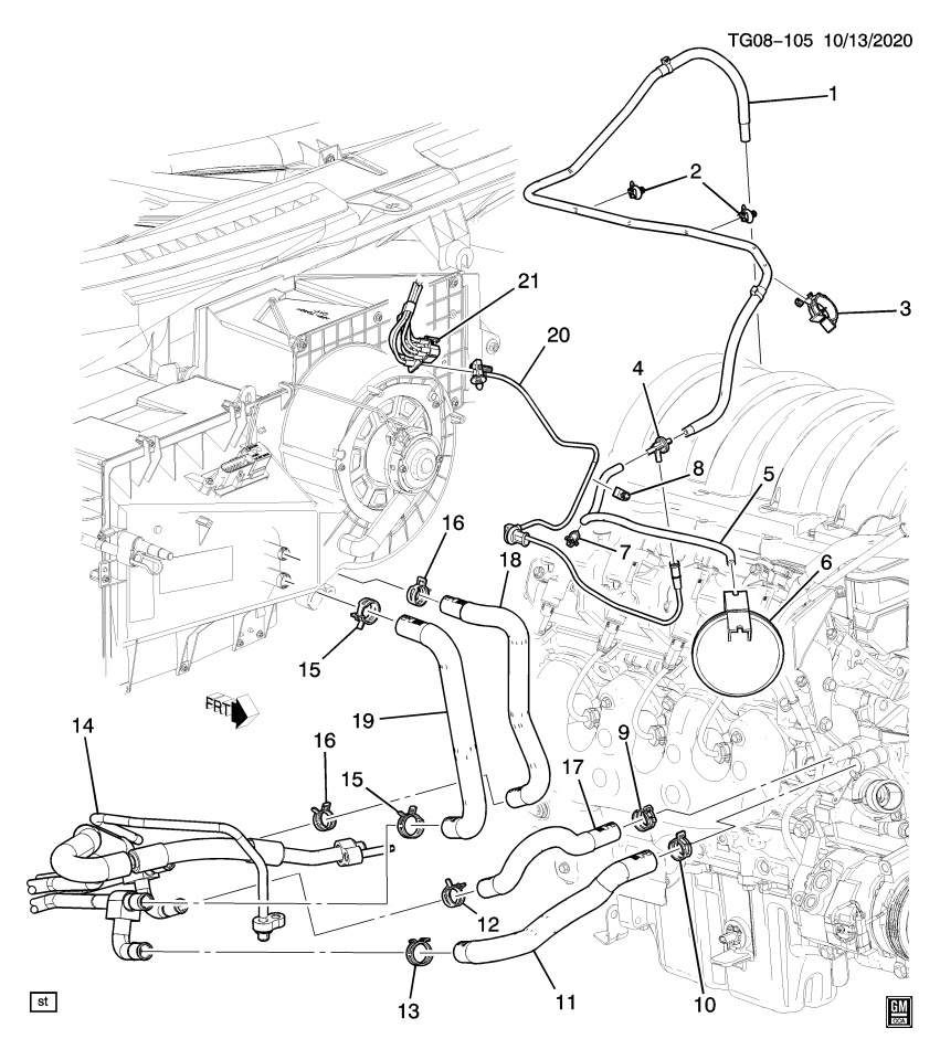 GM 84186466 Heater Hose