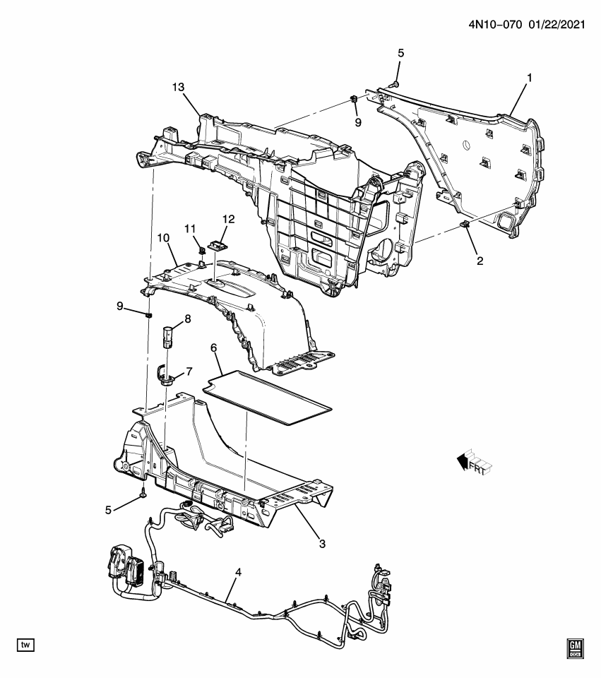 GM 85161175 CONSOLE ASM-F/FLR LWR *BLACK