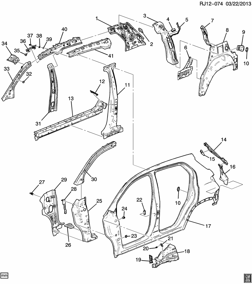 GM 95990804 Baffle-Windshield Inner Panel