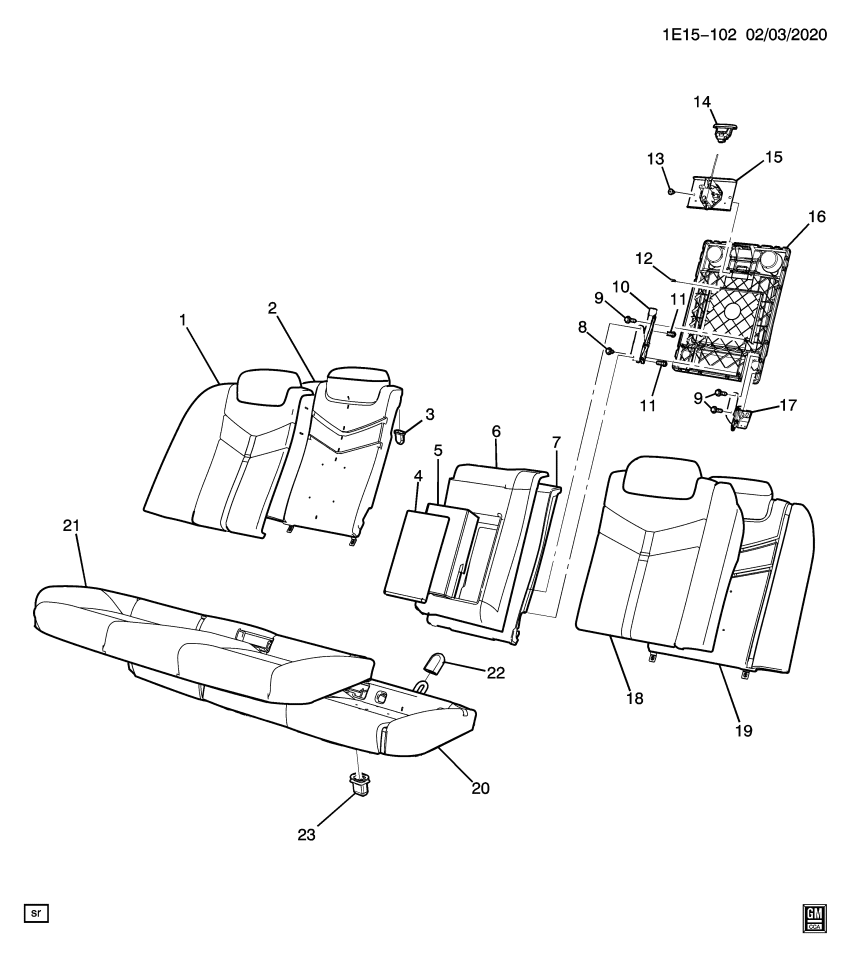 GM 92194891 Retainer-Rear Seat Floor Filler Trim Panel