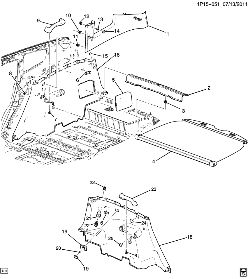GM 95299639 Panel Asm-Quarter Lower Rear Trim *Titanium