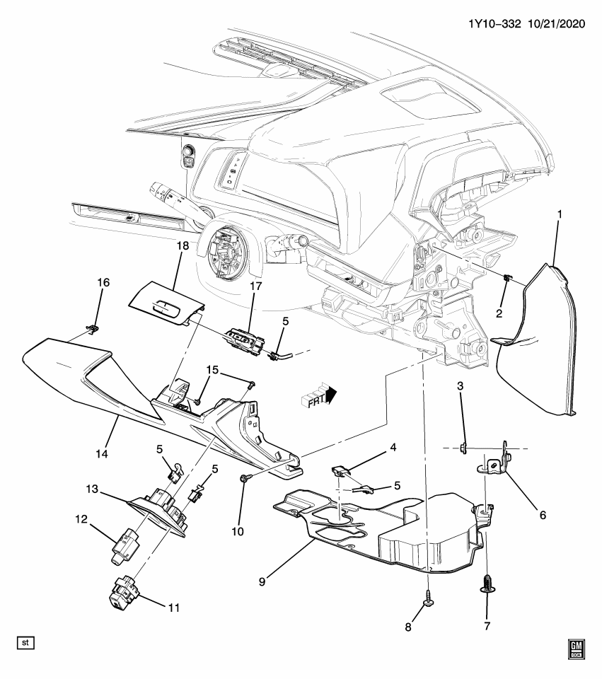 GM 84625137 SWITCH ASM-HD UP DISPLAY *BLACK