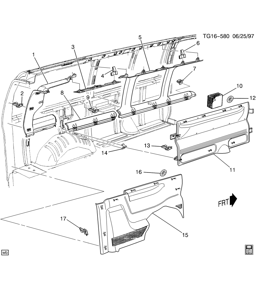 GM 15877269 Retainer-Body Side Inner Panel