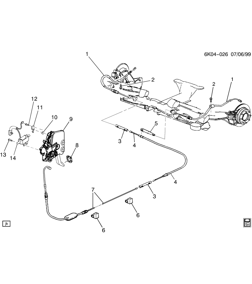 GM 10373648 Rear Cable