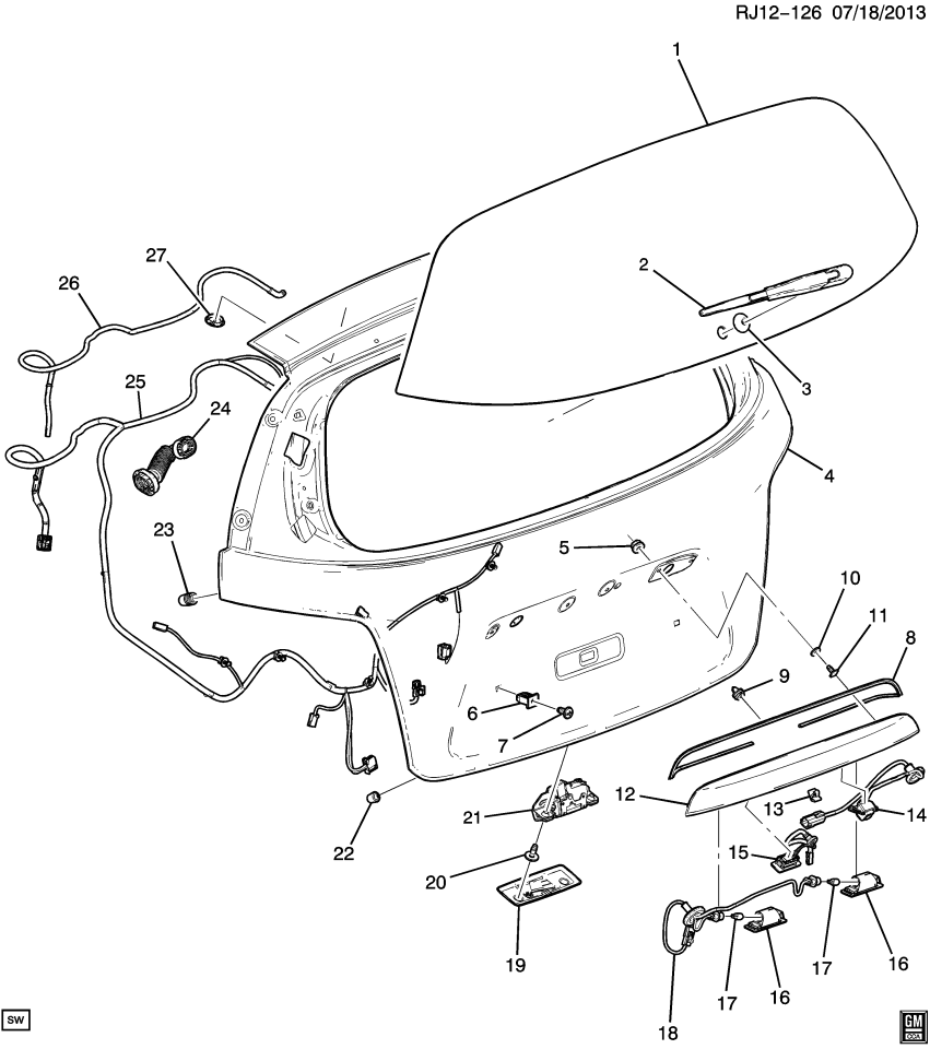 GM 13257300 Retainer, Lift Gate Side Applique<See Guide/Contact Bfo>