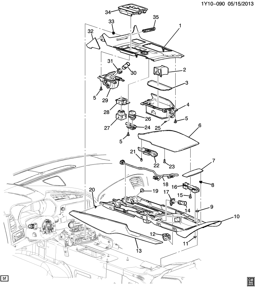 GM 23246508 Armrest Asm-Front Floor Console *Jet Black W
