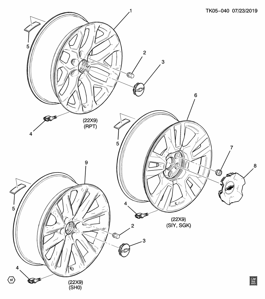 GM 20939930 Wheel Rim-22X9.0 Aluminum 31Mm O/S 139.7X6Xm14 B*Install 0.25