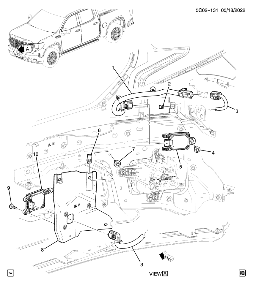 GM 86792518 HARNESS ASM-FRT OBJECT ALARM SEN WRG