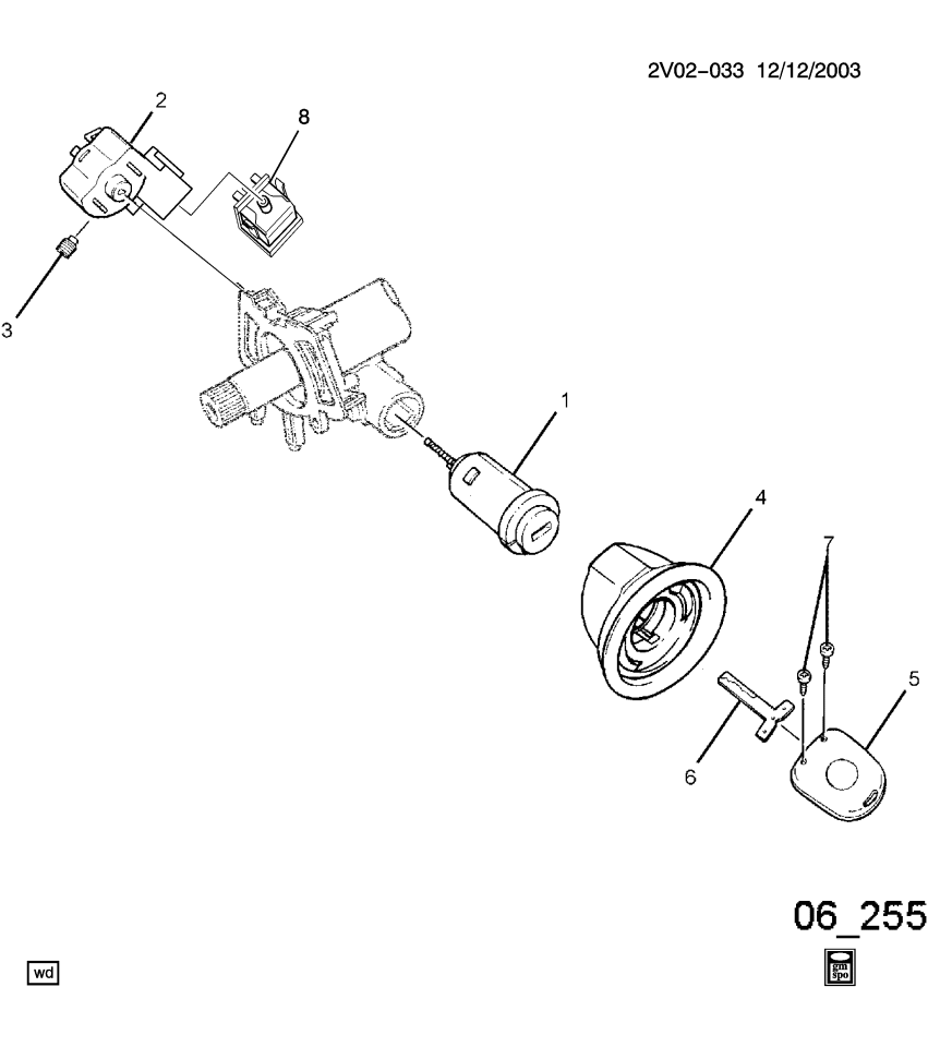 GM 92513850 CYLINDER KIT, IGN LK (UNCODED)