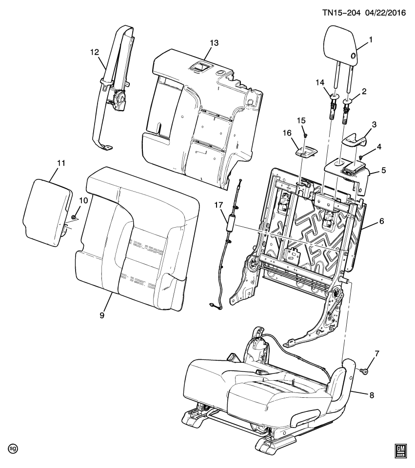 GM 84519007 Armrest Assembly
