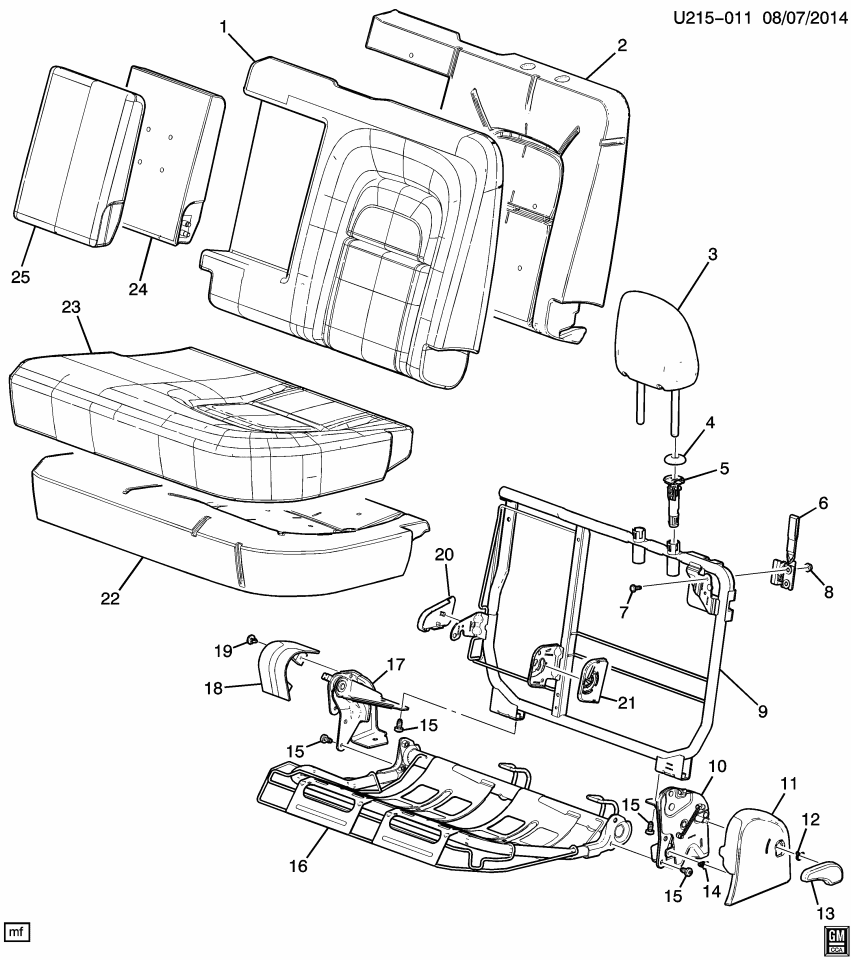 GM 23333017 Actuator Asm-Rear Seat
