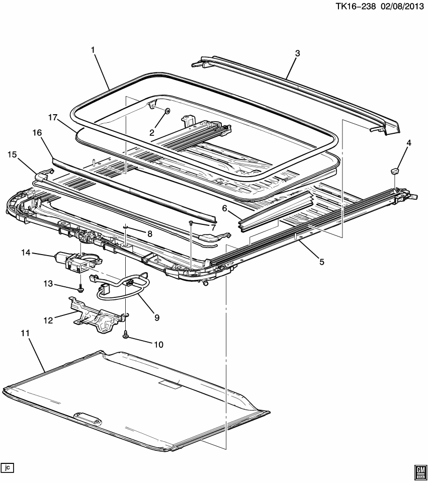 GM 15924423 Stop-Sun Roof Sunshade