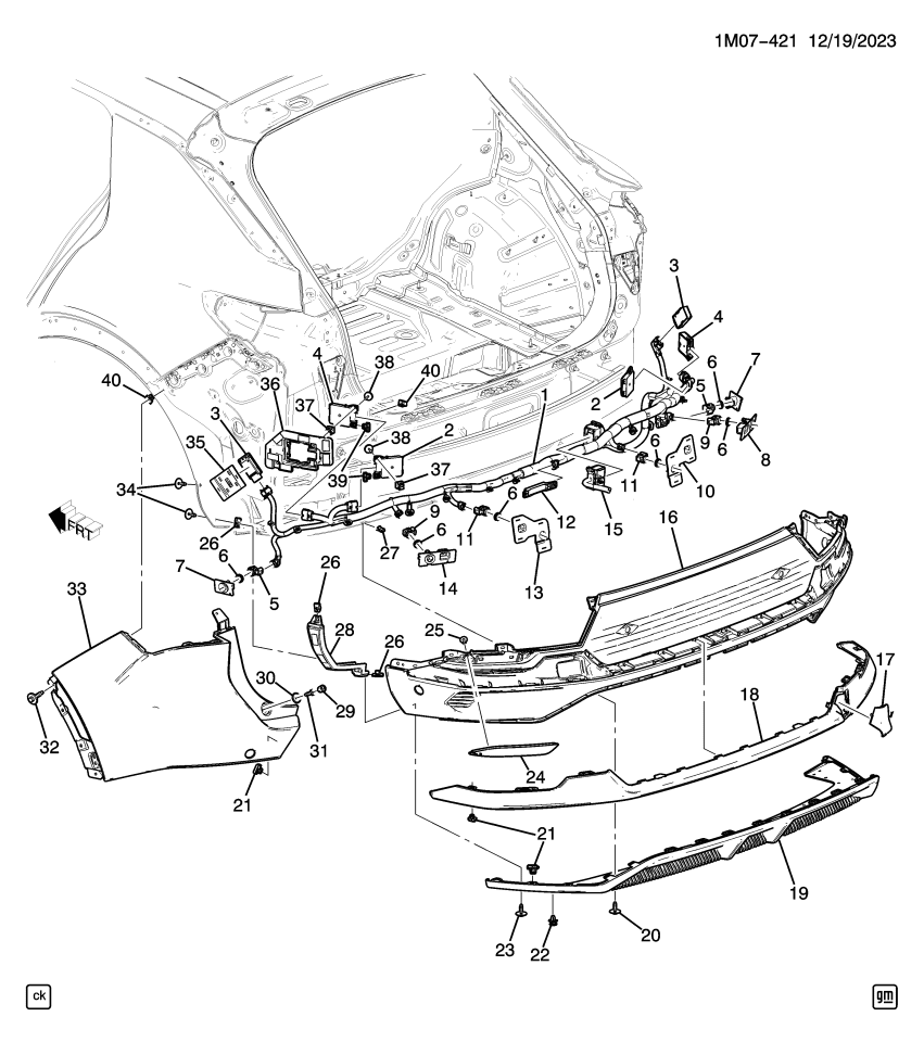 GM 85047708 MOLDING,RR BPR FASCIA