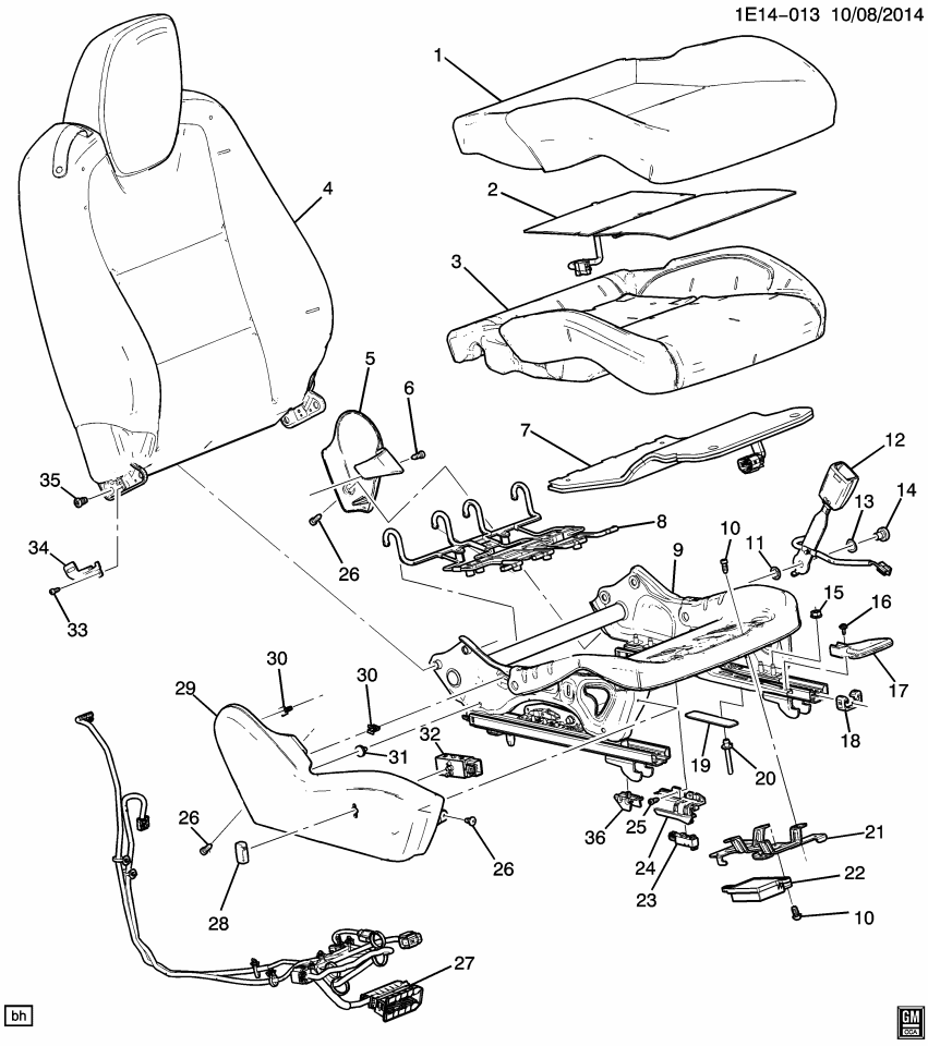GM 22953940 Retainer, Front Seat Cushion Lateral Adjuster