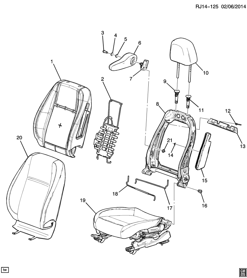 GM 42391555 Cover Asm-Front Seat Back *Black