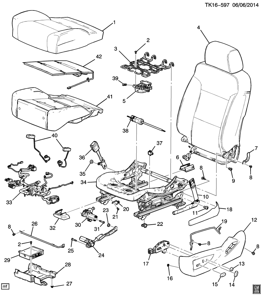GM 84081335 Harness Asm-Front Seat Cushion Wiring