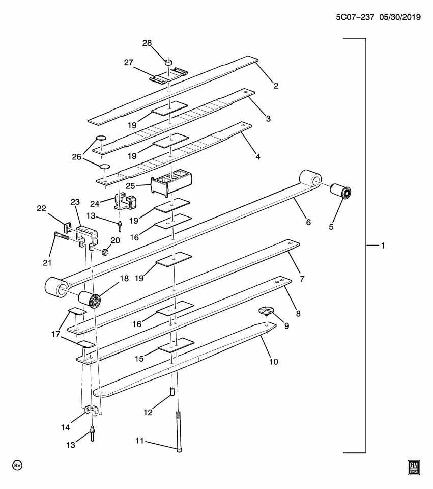 GM 84992021 INSERT KIT-RR SPR LEAF