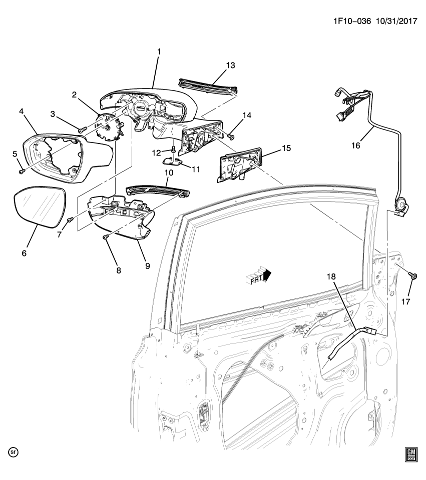 GM 42508187 Applique, Outside Rear View Mirror